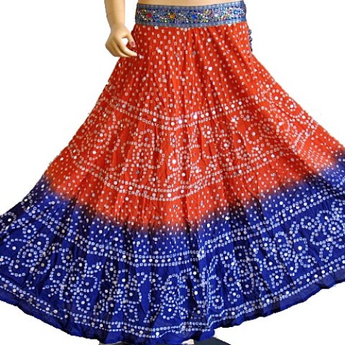 Cotton bhandhej skirts 